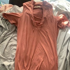 Body con shoulder cut out dress